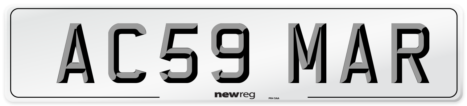 AC59 MAR Number Plate from New Reg